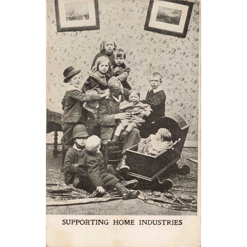 Antique Postcard Supporting Home Industries Phila Post Card Co Children Family - Picture 1 of 2